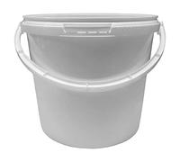 Polycraft Multi-Purpose Plastic White Mixing/Storage Bucket - 5 Litre - 10pk (Including Lids)