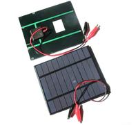 Polycrystalline Solar Panel 2.5W 5V, Weatherproof Glass DIY Charging Module for Camping, Hiking, Garden Irrigation and Off-Grid USB Devices, Black