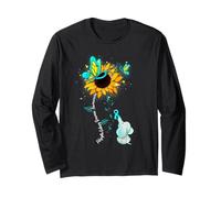 Polycystic Kidney Disease Awareness Sunflower Elephant Long Sleeve T-Shirt