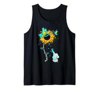 Polycystic Kidney Disease Awareness Sunflower Elephant Tank Top