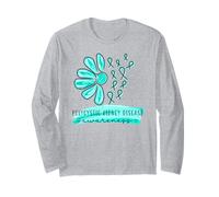 Polycystic Kidney Disease Awareness Support Teal Ribbons Long Sleeve T-Shirt