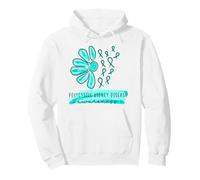 Polycystic Kidney Disease Awareness Support Teal Ribbons Pullover Hoodie