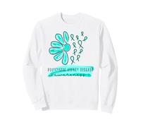 Polycystic Kidney Disease Awareness Support Teal Ribbons Sweatshirt