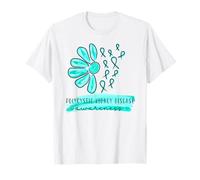 Polycystic Kidney Disease Awareness Support Teal Ribbons T-Shirt