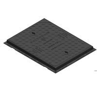 Polydrain B125 12.5 Tonne Ductile Iron Heavy Duty Manhole Cover 600mm X 450mm Clear Opening 690mm X 540mm Overall Including Frame.