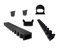 Polydrain Heelguard A15 Shallow Flow Channel Drain 1m Heavy Duty PVC