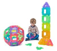 Polydron Translucent Giant Set - Rainbow Coloured - Early Years Educational Large Outdoor Construction Building Blocks Toy - 60 Pieces - 2 Years +