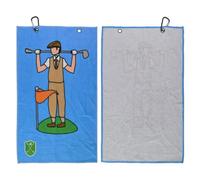 Polyester and Cotton Printed Golf Towel, Funny Golf Accessories for Men Women, Golf-Gifts for GolfFan Dad Grandpa, Golfs Lover Retirement Birthday Gifts (Blue)