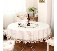 Polyester and Polypropylene Round Tablecloth with Embroidered Design, Suitable for Home and Hotel Decoration, Weddings, Parties, and Receptions (175 * 175cm)