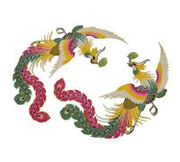 Polyester Applique Bird Sew Iron on Fabric Applique for Jackets Cultural Cheongsam Costume Dressmaking Resurrected Embroidered Label for Costumes