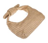 Polyester Beige Handbag with Bow Detail and Portable Design for Women, Featuring Delicate Texture, Suitable for Leisure Activities and Home Storage