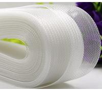 Polyester Boning Stiff Horsehair Braid for Sewing Wedding Dress Dance Gowns Dress Accessories, White (4 Inch 25 Yard)