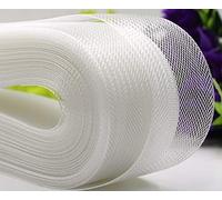 Polyester Boning Stiff Horsehair Braid for Sewing Wedding Dress Dance Gowns Dress Accessories, White (2 Inch 50 Yard)