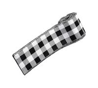 Polyester Burlap Ribbon Strips Christmas Party Decors Gift Wrapping Supplies Classical Black White Color Scheme Christmas Ribbon Black White Burlap