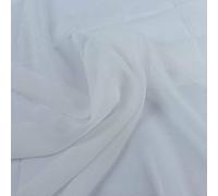 Polyester Chiffon Fabric 100D Drape Bridal Georgette for Making Wedding Dress Han fu Cloth Party Costume 150cm Wide, Sold by The metre (White)