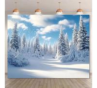 polyester Christmas background fabric winter landscape ice and snow world theme background polyester fiber 250x180CM