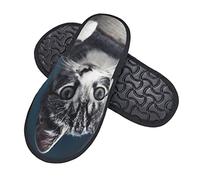 Polyester Closed Toe House Shoes Cute Kitten Cat Lined House Shoes Soft Home Slippers For Spa, Bedroom, Women M