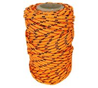 Polyester Cord 3mm * 25m. Craft rope, Versatile Paracord Made in Spain, for Outdoor, Garden and DIY. Orange with Black