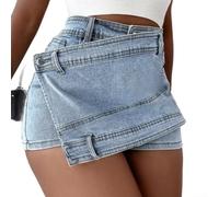 Polyester Cross-Over Layered Shorts for Women XXL