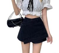 Polyester Cross-Over Layered Shorts for Women XXL