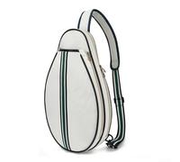 Polyester Crossbody Bag for Tennis Rackets Badminton Rackets and Pickleball Rackets with Racket Protection and Carry Efficiency (white)