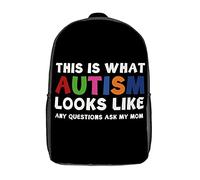 Polyester Daypack This is What Autism Looks Like Rucksack Printed Backpack for Travel, Hiking, Work, 42X32X14Cm