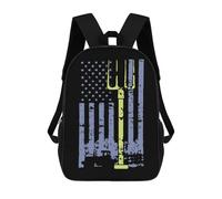 Polyester Daypack U.S.A Farmer Flag Rucksack Printed School Rucksack for Work, Travel, Hiking, 42X32X14Cm