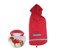 Polyester Dog Raincoat 5xl Waterproof Reflective for Medium Large Dogs | Red Outdoor Coat, Head Coverage, 50cm Back Length, 64cm Bust, 41cm Neck