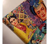 Polyester Faux Raw Silk Floral Rose Print Dress Craft Fabric 44" (Print 1-8) (Freda Kahlo #3)