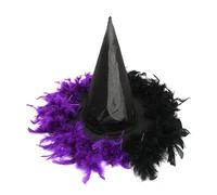 Polyester Female Witch Halloween Hat Makeup Clothing Props Children Kids Hunting Watch (Purple, One Size)