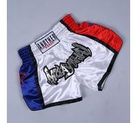Polyester Fight Shorts Men Women Elastic Waist Training(White XS)