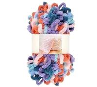 Polyester Finger Loop Yarn, Finger Loop Knitting Yarn Polyester No Needles DIY Scarves Blankets Pillows Multicolor(D342 Sunny Day)