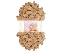 Polyester Finger Loop Yarn, Finger Loop Knitting Yarn Polyester No Needles DIY Scarves Blankets Pillows Multicolor(6607 Khaki)