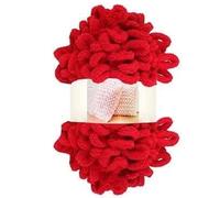 Polyester Finger Loop Yarn, Finger Loop Knitting Yarn Polyester No Needles DIY Scarves Blankets Pillows Multicolor(Red)