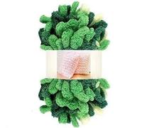 Polyester Finger Loop Yarn, Finger Loop Knitting Yarn Polyester No Needles DIY Scarves Blankets Pillows Multicolor(D129 Green Forest)