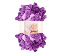 Polyester Finger Loop Yarn, Finger Loop Knitting Yarn Polyester No Needles DIY Scarves Blankets Pillows Multicolor(D341 Purple Powder)