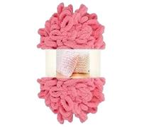 Polyester Finger Loop Yarn, Finger Loop Knitting Yarn Polyester No Needles DIY Scarves Blankets Pillows Multicolor(6622 Rose Powder)
