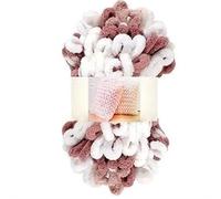 Polyester Finger Loop Yarn, Finger Loop Knitting Yarn Polyester No Needles DIY Scarves Blankets Pillows Multicolor(Bean Paste)