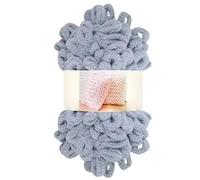 Polyester Finger Loop Yarn, Finger Loop Knitting Yarn Polyester No Needles DIY Scarves Blankets Pillows Multicolor(6614 Light Gray)