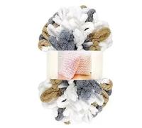 Polyester Finger Loop Yarn, Finger Loop Knitting Yarn Polyester No Needles DIY Scarves Blankets Pillows Multicolor(D343 Marble)