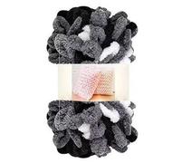 Polyester Finger Loop Yarn, Finger Loop Knitting Yarn Polyester No Needles DIY Scarves Blankets Pillows Multicolor(D212 Panda)