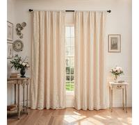 Polyester For SEMI Sheer Lace Curtain Designed With For FRENCH Decor Influence For Living Room Bedroom And Balcony Light Management(140 * 260cm)