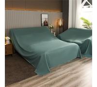 Polyester Furniture Dust Cover for Bed Flat Sheets Twin Size,Mattress Protector Cover Flat Bed Sheets,Sofas and Furniture|Multipurpose Drop Cloth|Washable and Reusable (Green,2.4x7m)