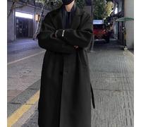 Polyester Gothic Trench Coat Black Long Sleeve(Black XXL) | Gothic for punk style, black option, polyester fabric, detachable cuffs, casual daily look