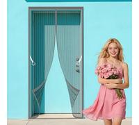 Polyester Magnetic Door 100 x 252 cm No Tools Installation Anti Mosquito Mesh Fly Curtain Keeping Out Flies Bug for Living Room, Bedroom, Patio, Grey