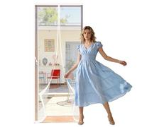 Polyester Magnetic Door 102 x 229 cm Auto Close Insect Curtain Anti Mosquito Mesh Curtain Keep Fresh Air in Bugs Out for Living Room, Bedroom, Patio, White