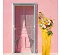 Polyester Magnetic Door 109 x 240 cm Automatically Closes Fly Bug Mosquito Mesh Curtain Hands Free Auto Closing for Living Room, Bedroom, Patio, Grey