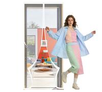 Polyester Magnetic Door 123 x 196 cm Powerful Magnets Fly Insect Screen Door Easy to Install Without Drilling Suitable for Patio Room Balcony Bedroom, White