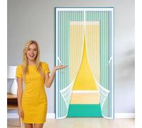 Polyester Magnetic Door 129 x 187 cm Powerful Magnets Screen Mesh Curtain Keeps Bugs Out for Home, Bedroom, Living Room, Kitchen, Patio, White