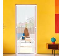 Polyester Magnetic Door 79 x 268 cm Hands Free Closing Heavy Duty Fly Door Keeps Flies Mosquitoes Out for Home, Bedroom, Living Room, Kitchen, Patio, White